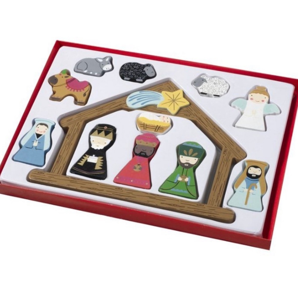 12 Piece Wooden nativity set - for toddlers